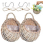 DOITOOL 2 Pcs Rattan Wall Baskets, 18 cm Woven Hanging Planters - color: Light Brown