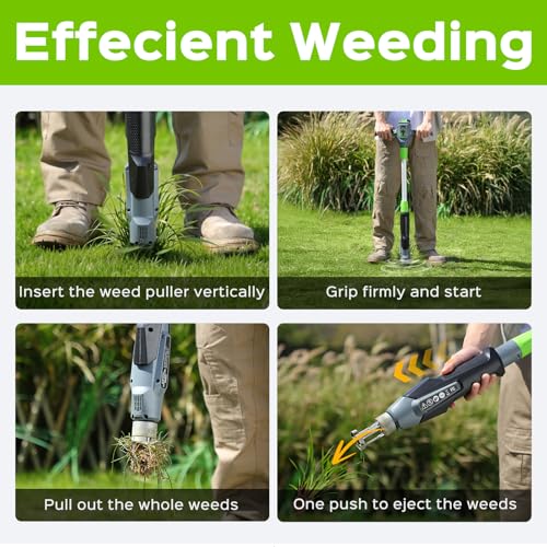 Weed Puller Tool, 21V Powerful Garden Tools Electric Weeding Tool - color: Green