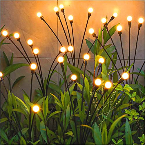 TONULAX Solar Garden Lights - Upgraded Solar Swaying Light, Sway by Wind, Outdoor Lights, Yard Patio Pathway Decoration, High Flexibility Iron Wire & Heavy Bulb Base, Warm White (4 Pack) - size: 4 Pack