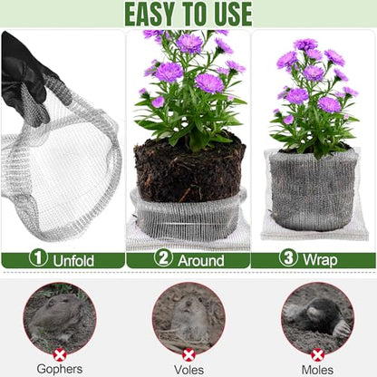8 PCS 10 Gallon Root Guard Gopher Proof Wire Baskets, Stainless Steel Gophers Moles Voles Proof Mesh Baskets, Underground Cages for Protecting Plant Roots, Trees, Flowers, Crops, Tubers - size: 10 Gallon X 8 PCS