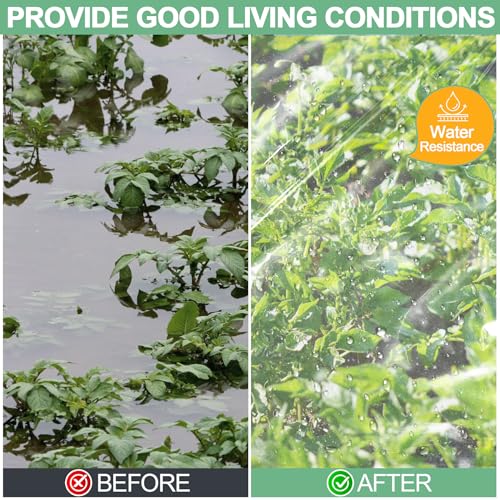 8 x 26 FT Clear Greenhouse Plastic Sheeting, 6 Mil Polyethylene Film Heavy Duty, Water Sun Frost Wind Dust Resistant Winter Hoop House Toughness Plastic Cover for Farming, Gardening, Agriculture, DIY - size: 8 x 26 FT