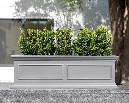 Veradek Brixton Series Window Box Planter - Rectangular Outdoor Planter - color: Gray, size: 11"H x 11"W x 36"L - 2 Pack