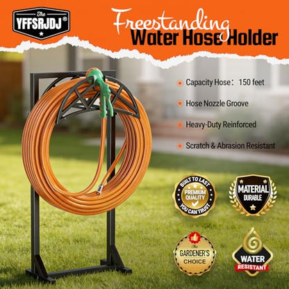 Garden Hose Reel, Heavy Duty Water Hose Holder for Outside - color: Black