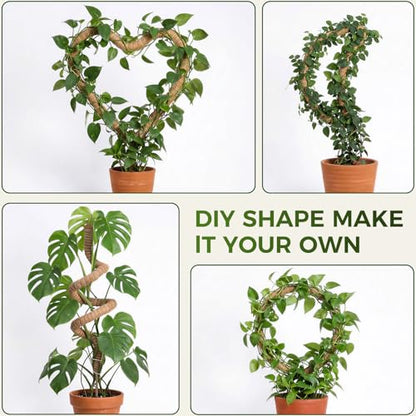 4 Pack 28'' Moss Pole Monstera Plant Support, Bendable Plant Stakes Made of Real Coco Coir Support for Climbing Indoor Plants, Tall Moss Stick Trellis for Potted Climbers - size: 4 Pack (28in)