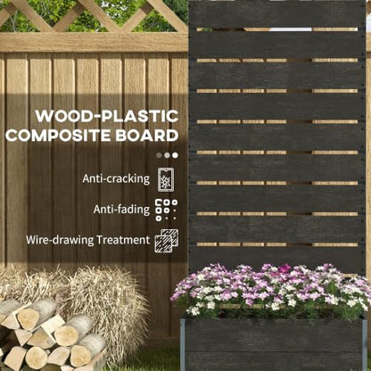 Outsunny Raised Garden Bed with Trellis, 28.25" x 15" x 59", Black - color: Black, size: 28.25" x 15" x 59"