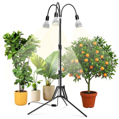SANSI 90W Full Spectrum LED Tripod Grow Light 5000K 660nm Replaceable Bulbs