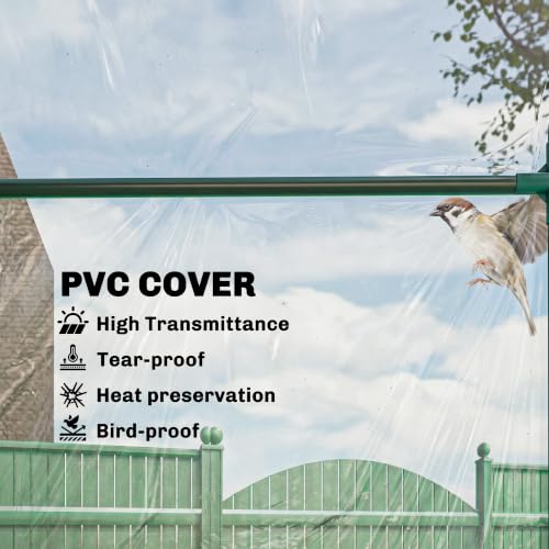 Outsunny 6' x 3' x 5' Portable Walk-in Greenhouse with Plastic Cover Clear - style: Modern