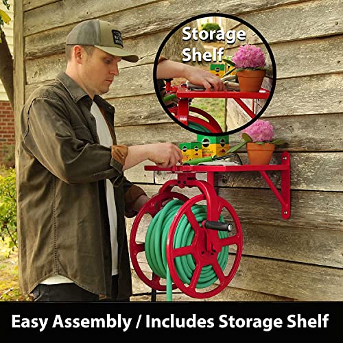 Liberty GARDEN 713 Revolution Multi-Directional Garden Hose Reel, Red - style: Industrial