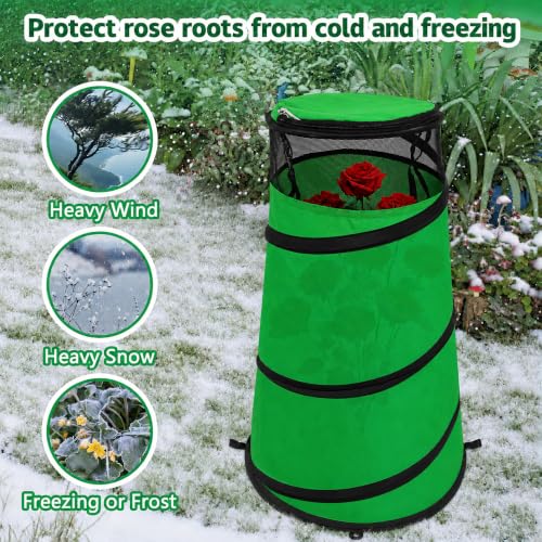 Pop Up Rose Cones for Winter Protection, Rose Collars Protective Cover - color: Green-1Pcs
