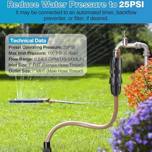 8 Pcs 25 PSI Drip Irrigation Pressure Regulator Adapter Kit - style: 25 PSI