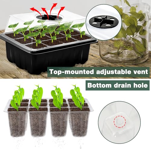 ZeeDix 6 Set Seed Starter Tray Kits with 90 Pack Coco Coir Pellets - color: 6 Set