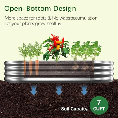 Galvanized Garden Bed Kit for Vegetables/Herbs/Flowers, Outdoor Raised Planter Box, 2PCS 4x2x1 ft - size: 2PCS 4X2X1