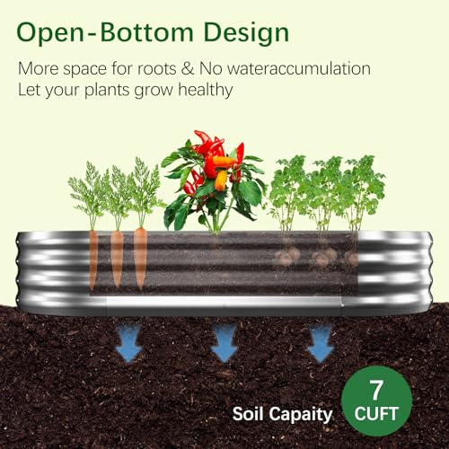 Galvanized Garden Bed kit for Vegetables/Herbs/Flowers (4X2X1) - size: 4X2X1