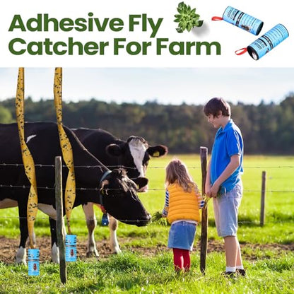 Qualirey 80 Pack Fly Strips Sticky Hanging Indoor Outdoor,Light Blue - color: Light Blue