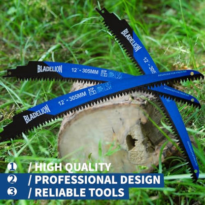 12 Inch Japanese Teeth Reciprocating Saw Blades 3-Piece - size: 12Inch-3PC
