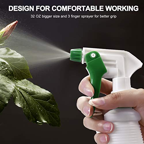 Plastic Spray Bottles 2 Pack, 32 Oz, Heavy Duty Sprayer, All-Purpose, Green - color: Green
