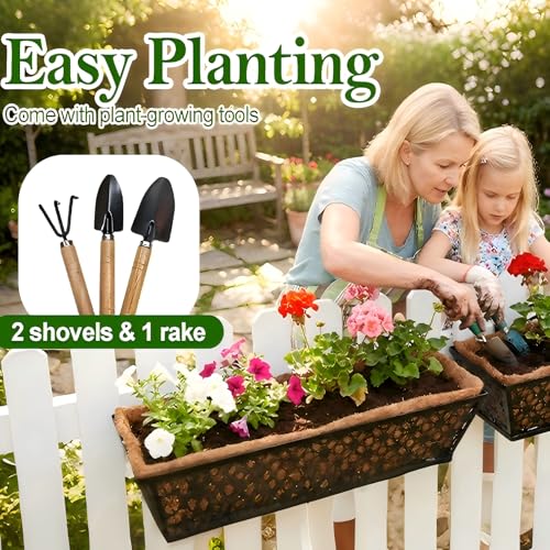 SPECILITE 24" Adjustable Metal Window Railing Planters Boxes, 4 Pack - size: 24in, style: 4Packs