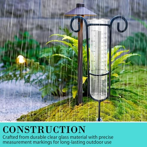 2 Pack Glass Rain Gauge, 8.25 x 2.25 Inches, 7 Inch Capacity