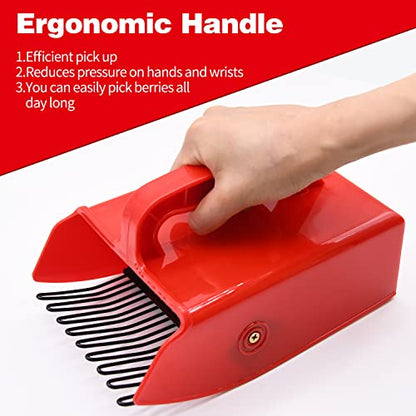 1/2/4 Pack Berry Picker, with Metallic Comb and Ergonomic Handle - color: 1 Pack