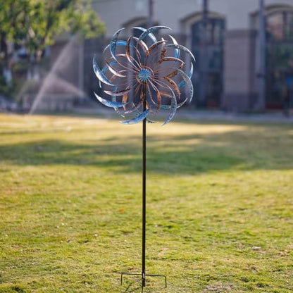 Stargarden Large Wind Spinners Outdoor, 23 Inch Kinetic Wind Spinner - color: Blue-b-23"