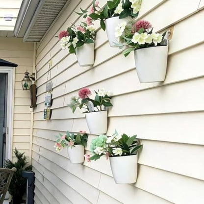 ORIMERC 6 Pack Hanging Planter Wall Planter Self Watering 5 inch Plant Pot with Hardware Vertical Planter Outdoor Indoor Plants Herb Garden Home Décor Kitchen Balcony Railing Shelf Fence (Medium) - size: 6*Medium