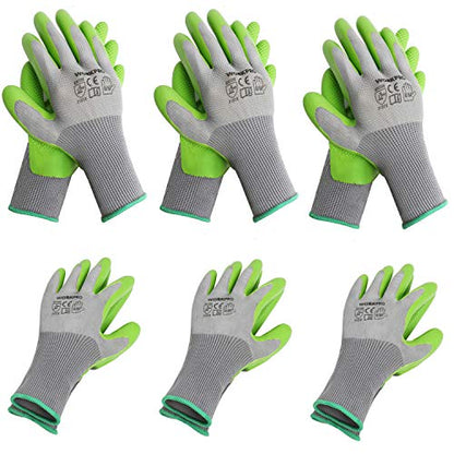 WORKPRO 6 Pairs Garden Gloves Men and Women with Eco Latex Palm Coated - size: Medium
