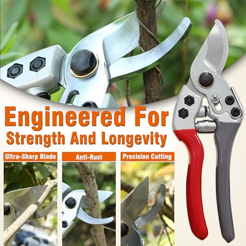 Gardzen 8" Bypass Prunning Shear Garden Scissors - style: Curved Blade