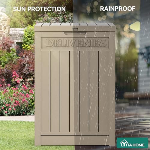 YITAHOME Outdoor Package Delivery Storage Box 51 Gallon - color: Taupe