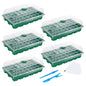 MIXC 5 Pack Seed Starter Tray, 200Cell Mini Propagator Greenhouse Grow Kit - color: Green, size: 40-Cell 5-Pack