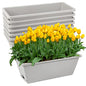 8pcs Window Box Planter,Rectangle Plastic Vegetable Flower Planters Boxes - color: Gray
