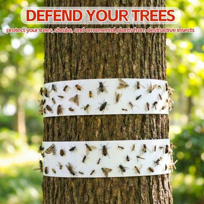 12 Rolls Spotted Lantern Fly Tree Trap, 30 ft Each, Outdoor Ant Trees Wrap
