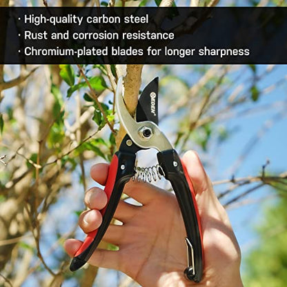 Eden 39005 Bypass Pruning Shears, 5/8 inch cutting diameter for Stems and branches - size: 5/8 Inch Diameter
