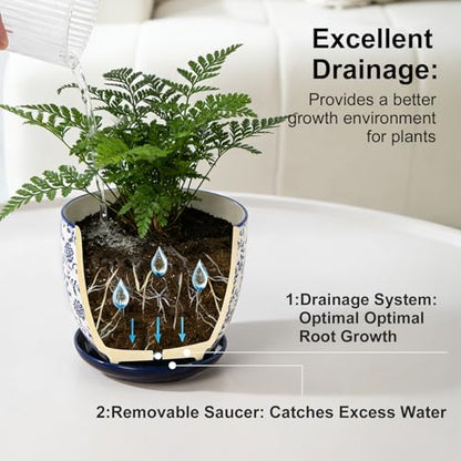 5.6 Inch Ceramic Plant Pots Set of 4 - size: 5.6 Inch