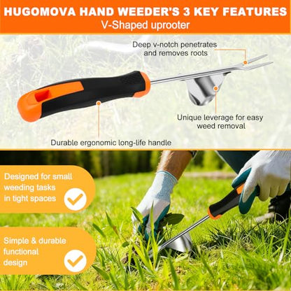 2026 Weed Puller Tool, 4 Pack New Garden Stainless Steel Weeder Tool Hand Weeder Tool,Multi-Purpose Weed Remover Tool Weeding Tools for Gardening
