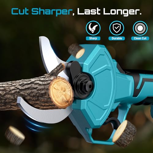 SEESII 2-in-1 Pole Electric Pruning Shears, 1.8" Cut Pole Cordless Pruner - color: Sky Blue