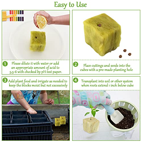Legigo 2 Inch Rockwool Cubes Seed Starter Plugs for Hydroponics, 96 Plugs - color: 2 Sheet, size: 2" Plugs