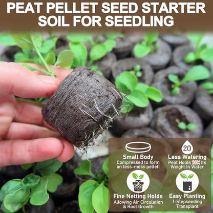 Legigo 100 Pcs 40mm Peat Pellets for Seedlings, Seed Starter Soil Pods - size: 40mm