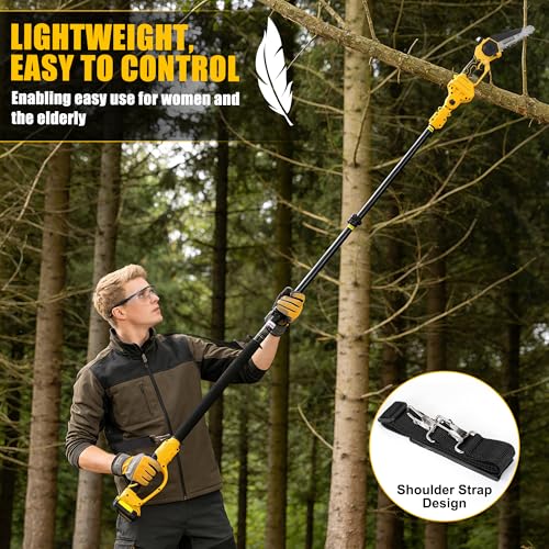 2-in-1 Cordless Pole Saw Compatible with Dewalt 20V MAX Battery (No Battery)