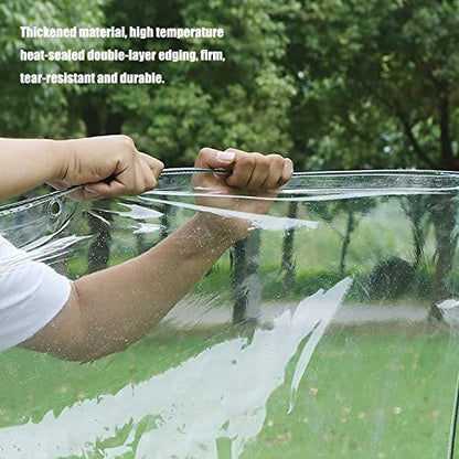 Clear Vinyl Tarp - 0.35mm Clear PVC Tarp, with Grommets and Tying Rope - Duty Heavy Tear Resistant Cover for Camping, Plants Greenhouse, Cars, Patio and Pavilion (4' x 6') - size: 4' x 6'