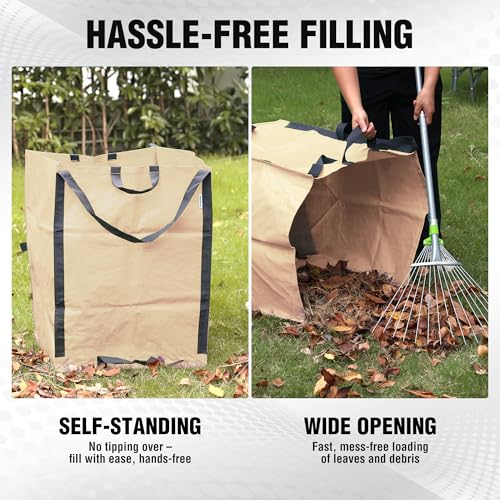 WORKPRO Heavy Duty 72-Gallon Reusable Yard Waste Bags, 3 Pack, Light Tan - color: Light Tan, size: 1 Count (Pack of 3)