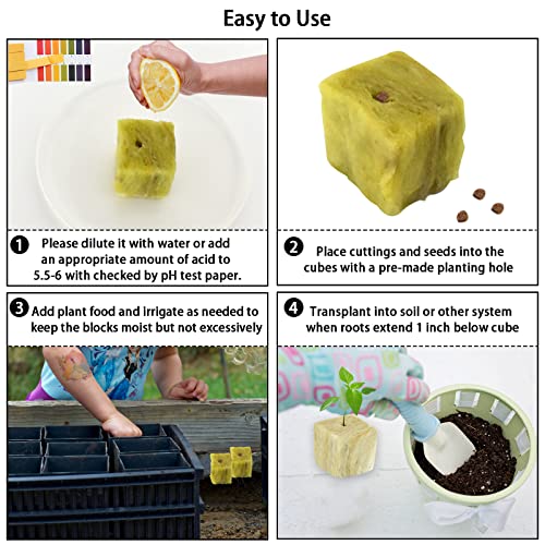 Legigo 1.5" Rockwool Cubes Seed Starter Plugs for Hydroponics, 196 Plugs - color: 4 Sheet, size: 1.5" Plugs