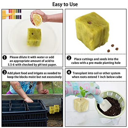 Legigo 1.5" Rockwool Cubes Seed Starter Plugs for Hydroponics, 196 Plugs - color: 4 Sheet, size: 1.5" Plugs