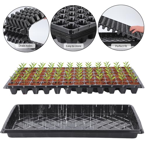 20Pack 72-Cell Seed Starter Trays with Base Tray & Dibber for Gardening. - style: 72-Cell Seed Starter Trays with Dibber