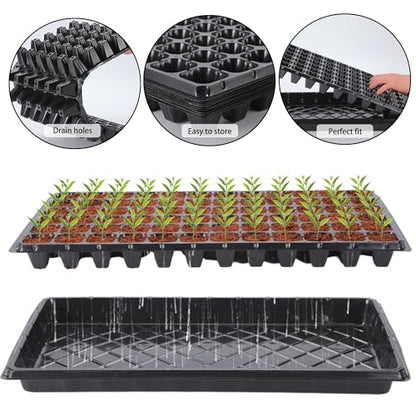 20Pack 72-Cell Seed Starter Trays with Base Tray & Dibber for Gardening. - style: 72-Cell Seed Starter Trays with Dibber