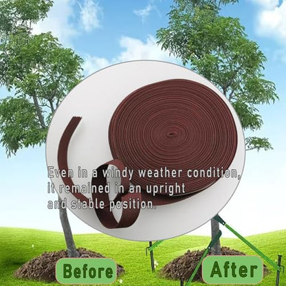 1 Roll 65.6 Feet Tree Tie for Plant Support Garden Strap 1 Inch Width Staking and Guying Material 1,800 Lbs Strength (Coffee) - color: Coffee