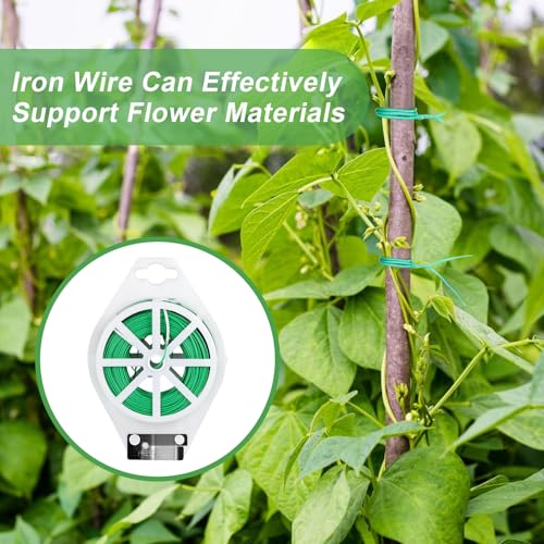 656FT Garden Twist Tie Wire with Cutter, Rustproof for Plants & Home Use - size: 656