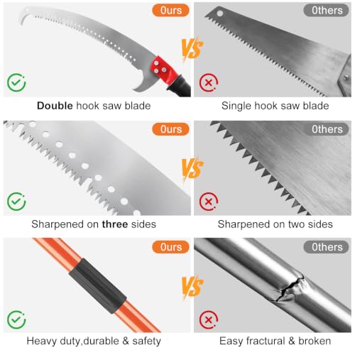 14.5FT Pole Saw for Tree Trimming Extendable Pruning Saw Trimmer
