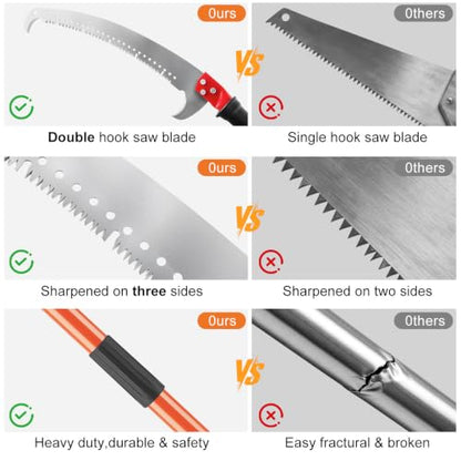 14.5FT Pole Saw for Tree Trimming Extendable Pruning Saw Trimmer
