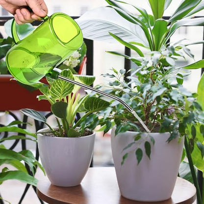 Plastic Watering Can - with Long Spout - 1/4 Gallon - 34 Oz - Green - color: Green