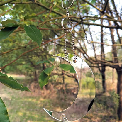Keep Birds Away Mirror Disc, Hanging Reflector, 16 Moon-Star Discs - size: Moon Star